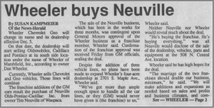 Wheelers buys Neuville newspaper article p1